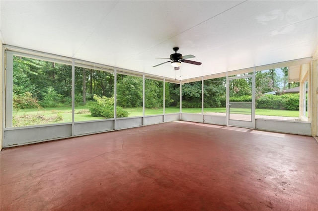 4700 NW 19th Pl, Gainesville, FL 32605 - unfurnished sunroom featuring a ceiling fan and plenty of natural light