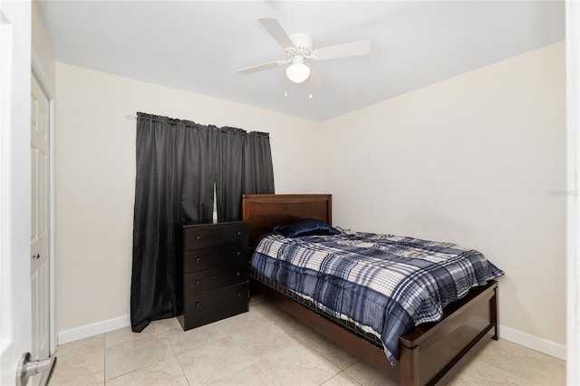 3331 NW 30th Ave, Gainesville, FL 32605 - bedroom featuring a ceiling fan and light tile patterned flooring