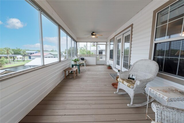 78 SE 901st Ave, Suwannee, FL 32692 - sunroom / solarium with ceiling fan and french doors