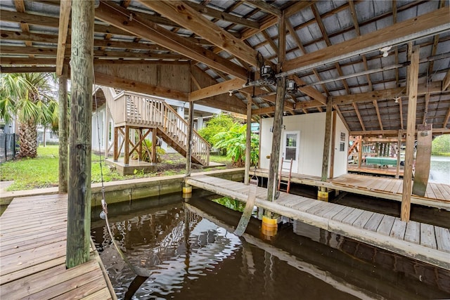 78 SE 901st Ave, Suwannee, FL 32692 - dock area featuring boat lift and stairway