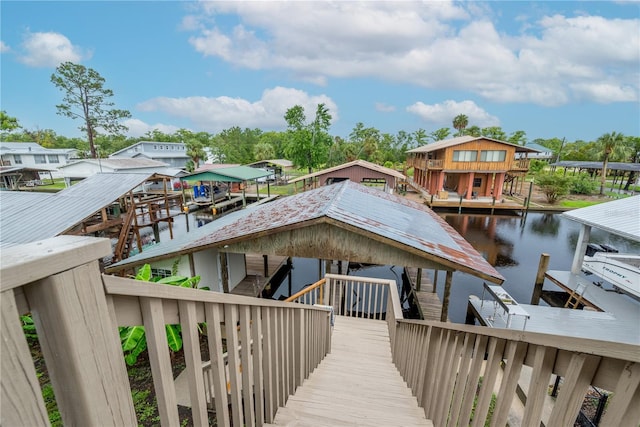 78 SE 901st Ave, Suwannee, FL 32692 - dock with boat lift, a water view, and stairs