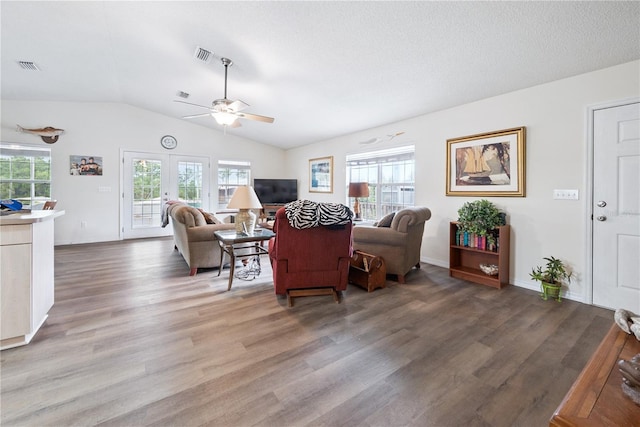 78 SE 901st Ave, Suwannee, FL 32692 - living room featuring light wood-type flooring, lofted ceiling, and ceiling fan