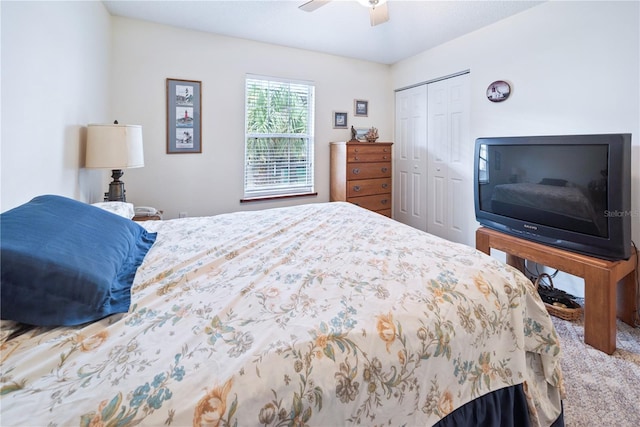 78 SE 901st Ave, Suwannee, FL 32692 - bedroom featuring a closet, carpet flooring, and ceiling fan