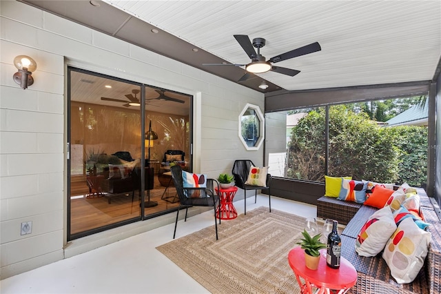 2330 NW 54th Ter, Gainesville, FL 32606 - sunroom / solarium with a ceiling fan and outdoor lounge area