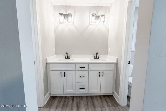 1262 Coral Farms Rd, Florahome, FL 32140 - bathroom featuring wood finished floors and double vanity