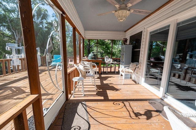 145 SE 904th Ave, Suwannee, FL 32692 - wooden terrace featuring a ceiling fan