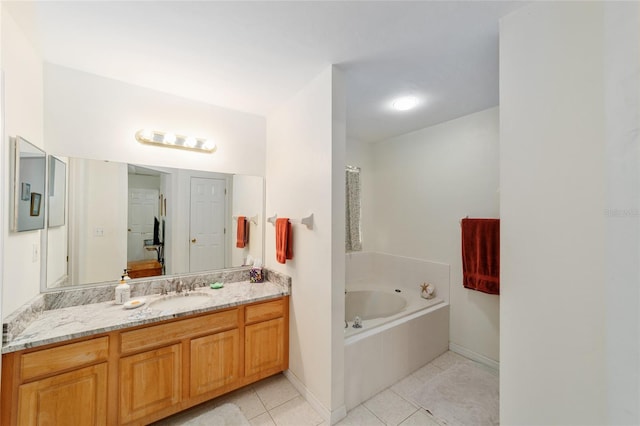 1602 NW 117th Ter, Gainesville, FL 32606 - full bath featuring tile patterned floors, vanity, and a bath