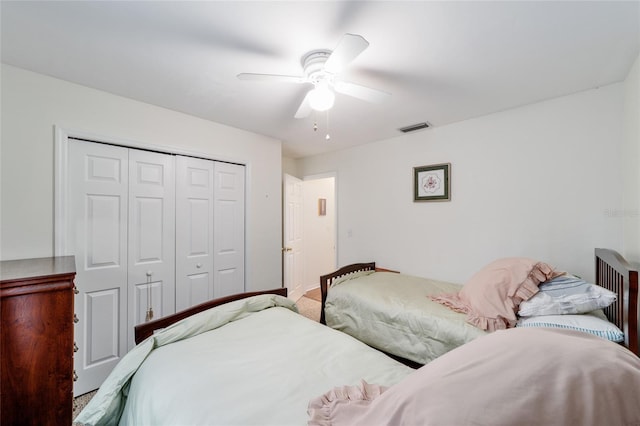 1602 NW 117th Ter, Gainesville, FL 32606 - bedroom with a closet and a ceiling fan