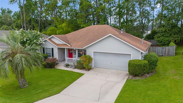 1602 NW 117th Ter, Gainesville, FL 32606 - single story home with a porch, driveway, an attached garage, and roof with shingles