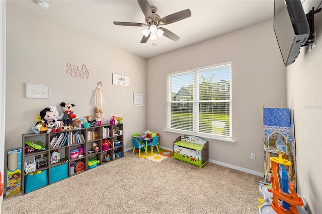 2782 SW 120th Dr, Gainesville, FL 32608 - playroom with carpet floors and a ceiling fan
