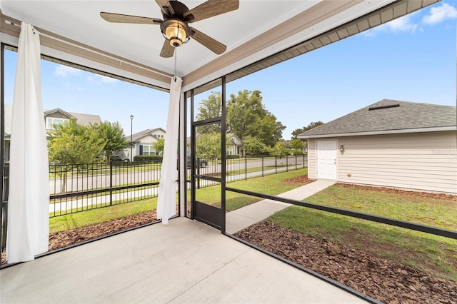 2782 SW 120th Dr, Gainesville, FL 32608 - unfurnished sunroom featuring ceiling fan and healthy amount of natural light