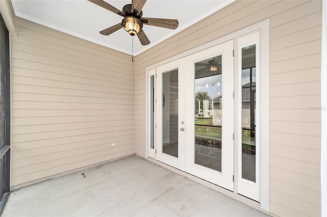 2782 SW 120th Dr, Gainesville, FL 32608 - unfurnished sunroom featuring a ceiling fan and french doors