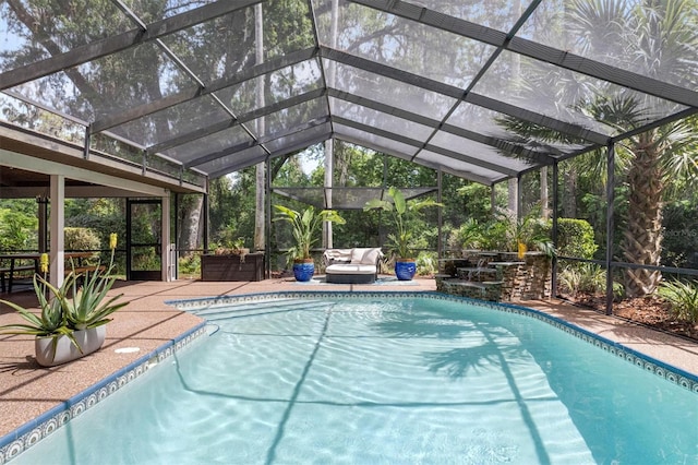 8321 SW 23rd Pl, Gainesville, FL 32607 - outdoor pool featuring a patio and a lanai