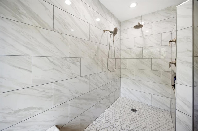 8321 SW 23rd Pl, Gainesville, FL 32607 - bathroom featuring tiled shower and recessed lighting