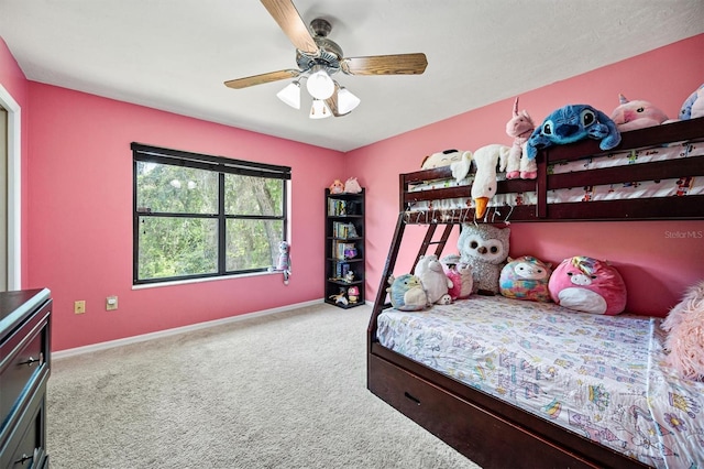 8321 SW 23rd Pl, Gainesville, FL 32607 - carpeted bedroom featuring baseboards and ceiling fan