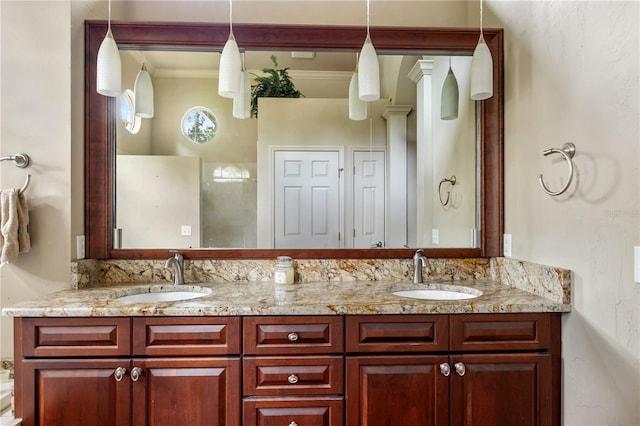 5025 NW 51st Pl, Gainesville, FL 32606 - full bath with double vanity and ornamental molding