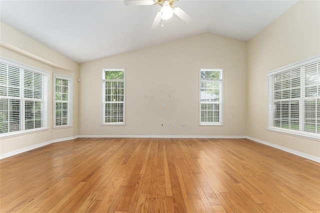 8036 SW 72nd Pl, Gainesville, FL 32608 - empty room with lofted ceiling, light wood-style floors, and a ceiling fan