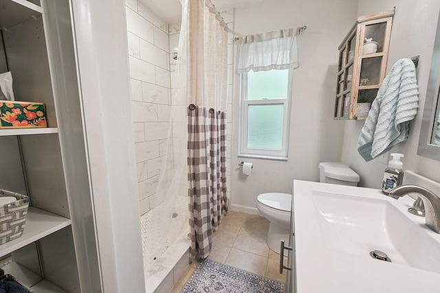 8488 NW 39th Ter, Gainesville, FL 32653 - full bath with a tile shower, vanity, and tile patterned flooring