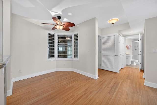 4555 S Atlantic Ave Unit 4603, Ponce Inlet, FL 32127 - spare room with ceiling fan, light wood finished floors, and recessed lighting