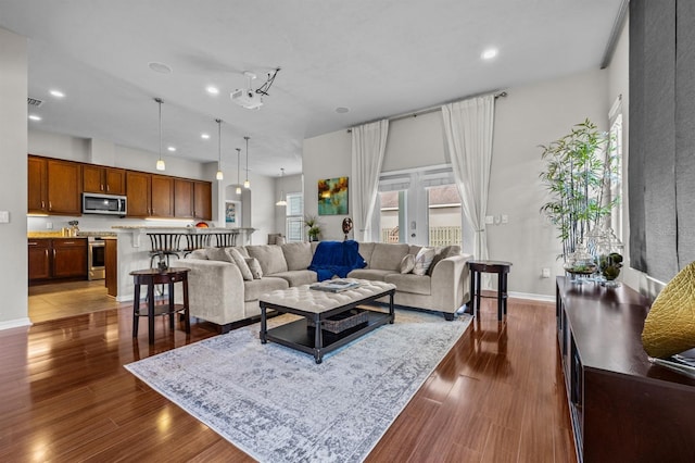 2750 NW 143rd Way, Newberry, FL 32669 - living area featuring recessed lighting and dark wood-style floors