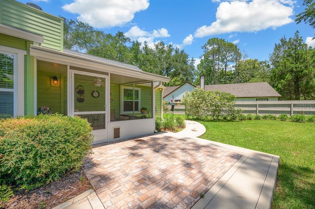 4705 SW 80th Ter, Gainesville, FL 32608 - view of patio / terrace featuring a sunroom