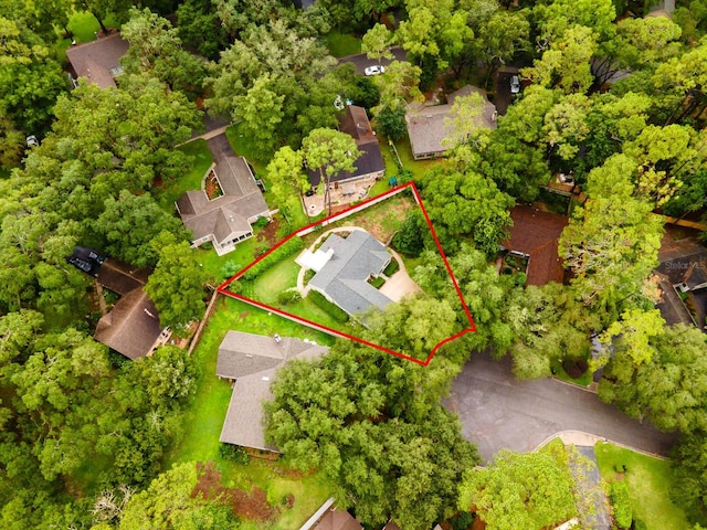 4705 SW 80th Ter, Gainesville, FL 32608 - aerial perspective of suburban area featuring property boundaries highlighted
