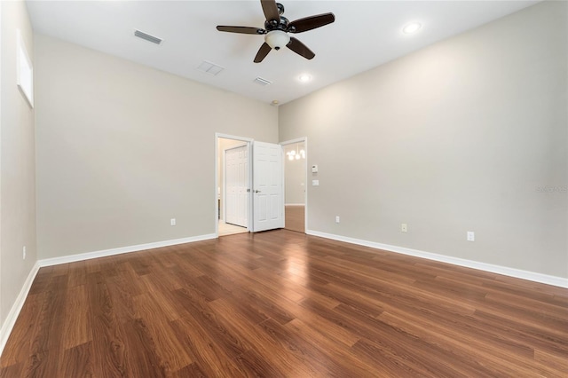 8650 SW 26th Ln, Gainesville, FL 32608 - spare room with a ceiling fan, wood finished floors, and recessed lighting