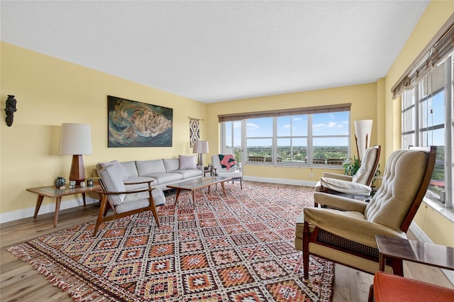 10777 W Sample Rd Unit 1212, Coral Springs, FL 33065 - living room with plenty of natural light, wood finished floors, and a textured ceiling