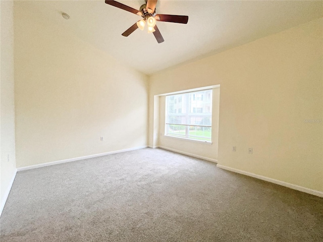 4877 NW 42nd Rd Unit 106, Gainesville, FL 32606 - unfurnished room featuring carpet, vaulted ceiling, and ceiling fan