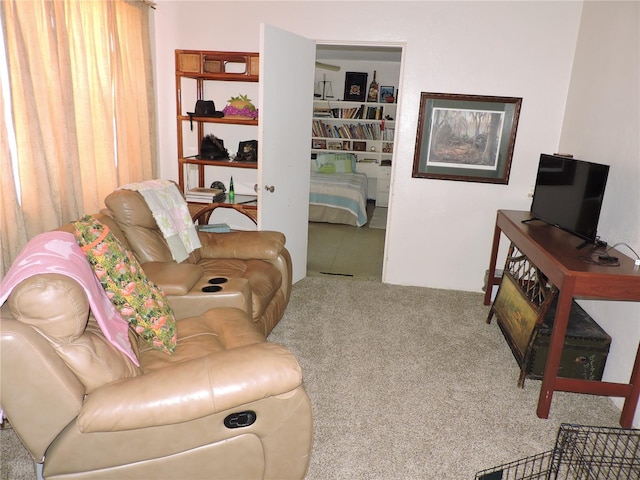 living room with carpet floors