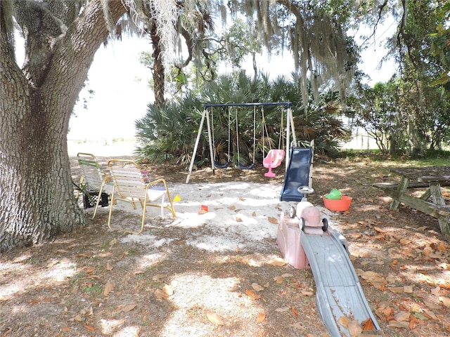 view of yard featuring a playground