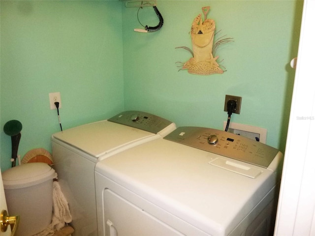 laundry area featuring washer and dryer