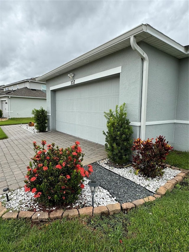 view of home's exterior with a garage