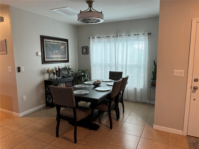 view of tiled dining room