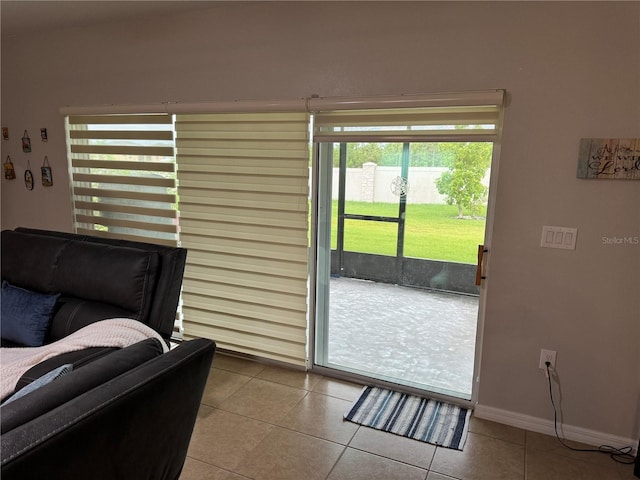 entryway featuring light tile patterned floors