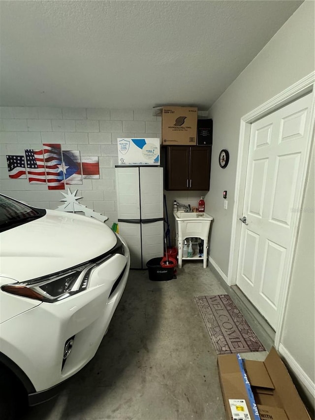 garage with sink