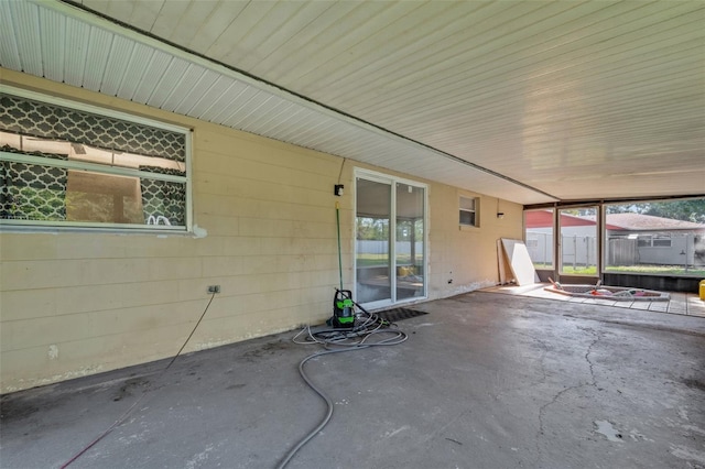 view of patio featuring fence