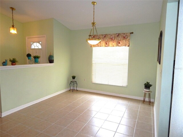 interior space with tile patterned flooring