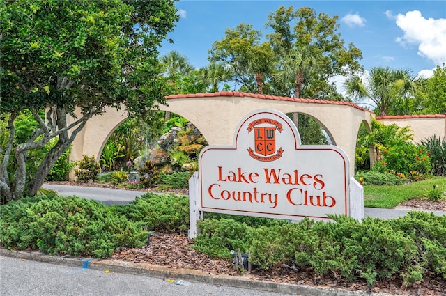 view of community sign