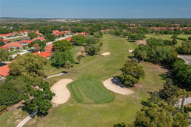 birds eye view of property featuring view of golf course