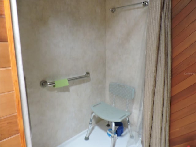 bathroom with a shower