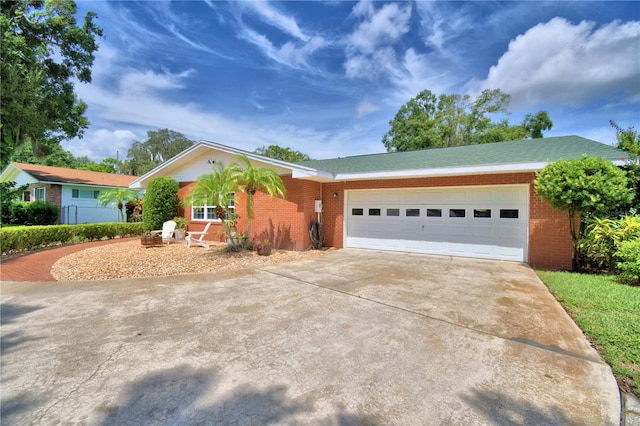 single story home with a garage