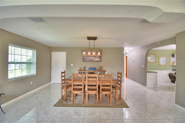 view of tiled dining area