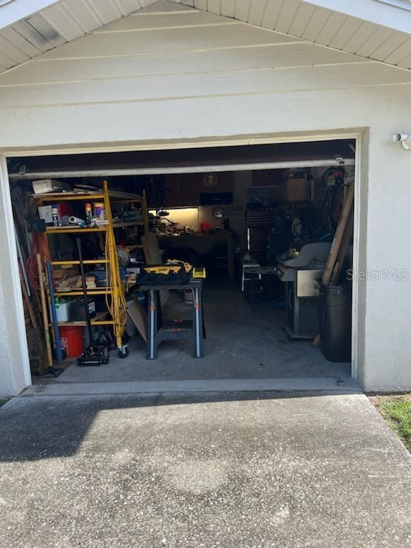 view of garage