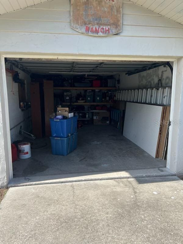 view of garage