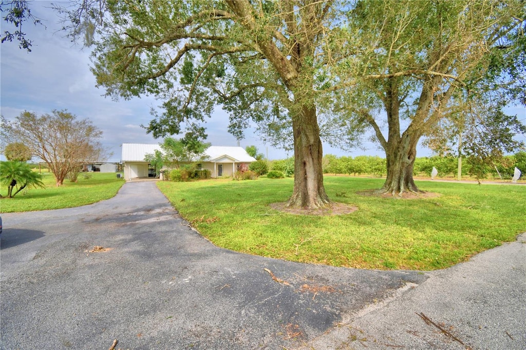 exterior space with a front lawn