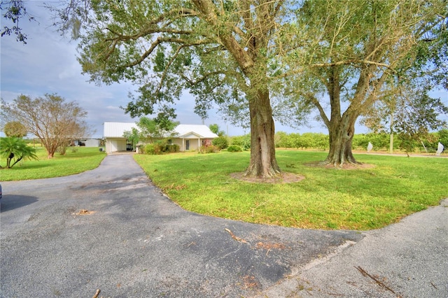 exterior space with a front lawn