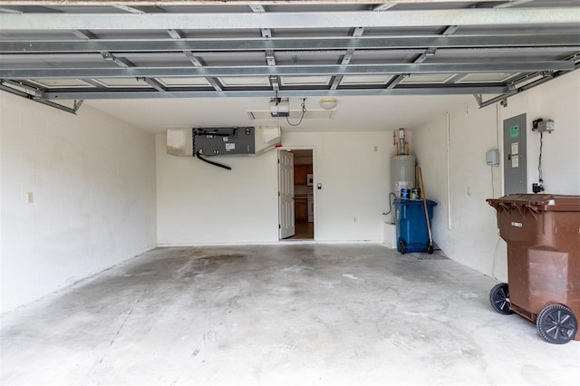 garage with water heater