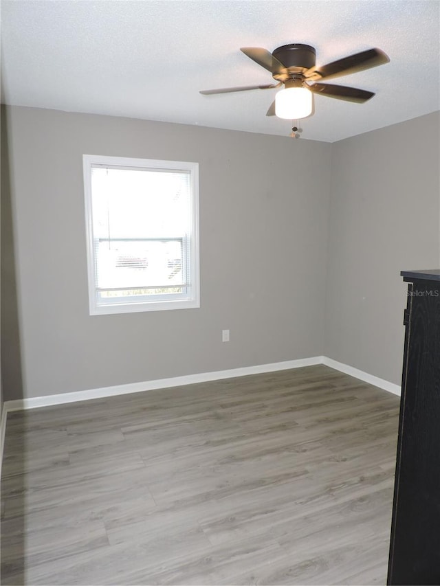 711 Springer Dr Unit 2, Lake Wales, FL 33853 - spare room featuring light wood-style floors, baseboards, a ceiling fan, and a textured ceiling