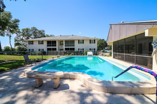 711 Springer Dr Unit 2, Lake Wales, FL 33853 - view of pool with a sunroom